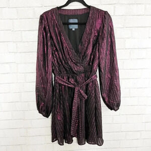 Modcloth Purple & Black Metallic Shine A-line Mini Dress Women's Size Medium